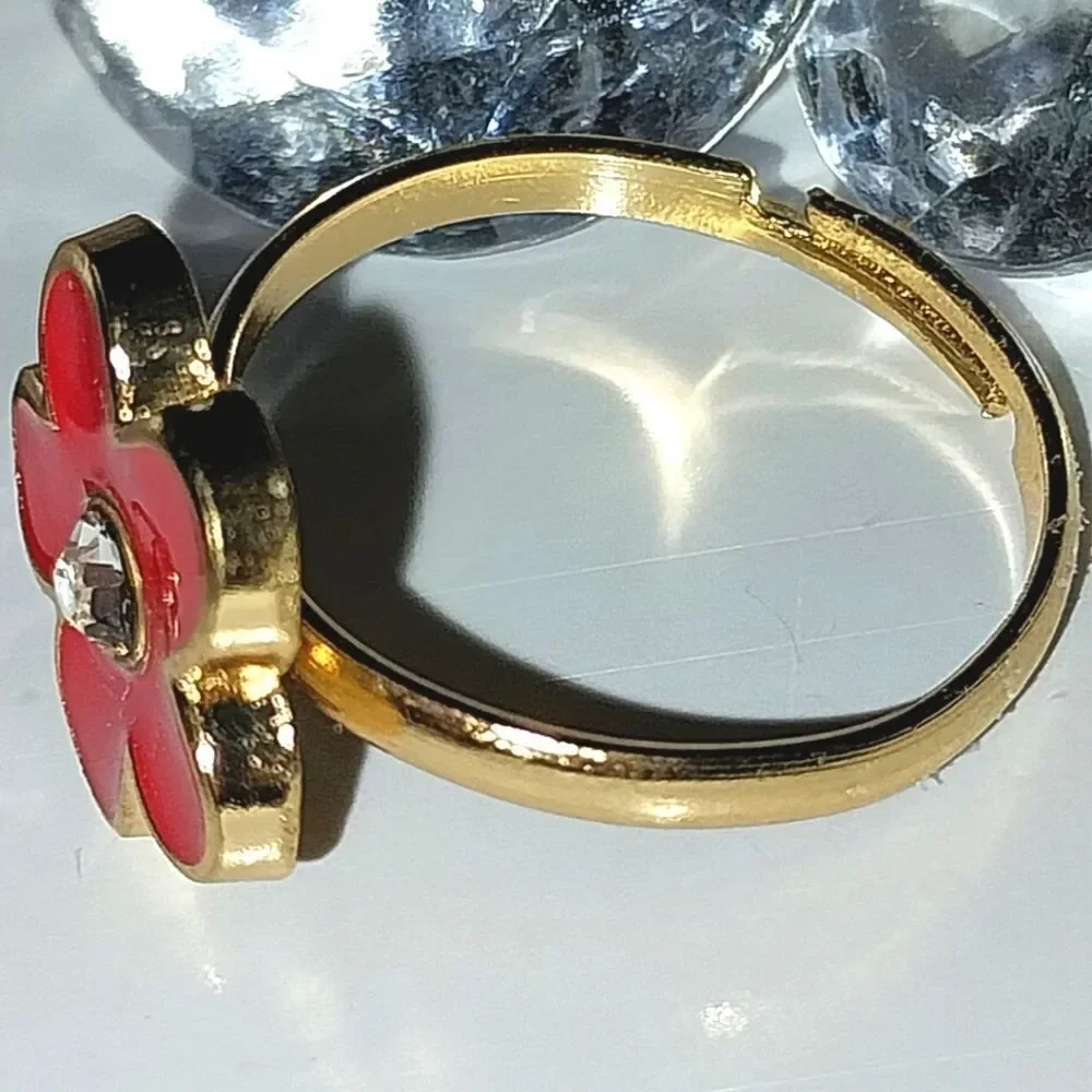 Super cute girls jeweled adjustable ring